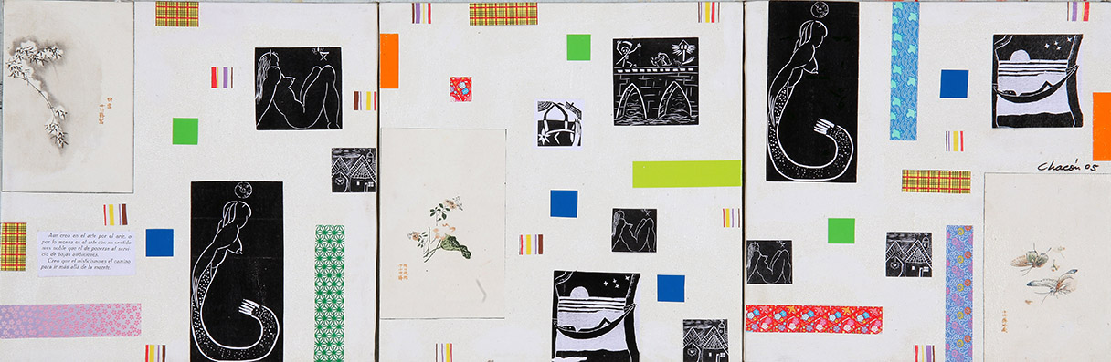 Max Jiménez, el maestro chino y yo #1 (tríptico) por Chacón, Luis. Grupo Bocaracá