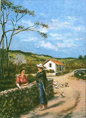Pareja campesina conversando por Jiménez, Ezequiel