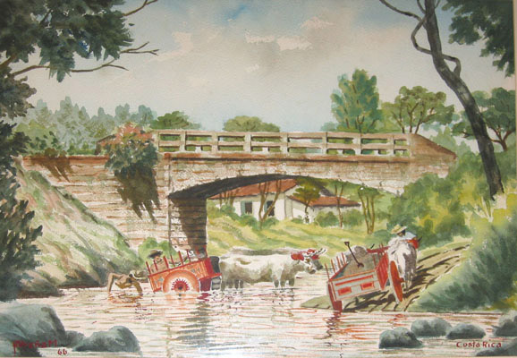 Carretas cargando arena por Ureña, José (Chepito)