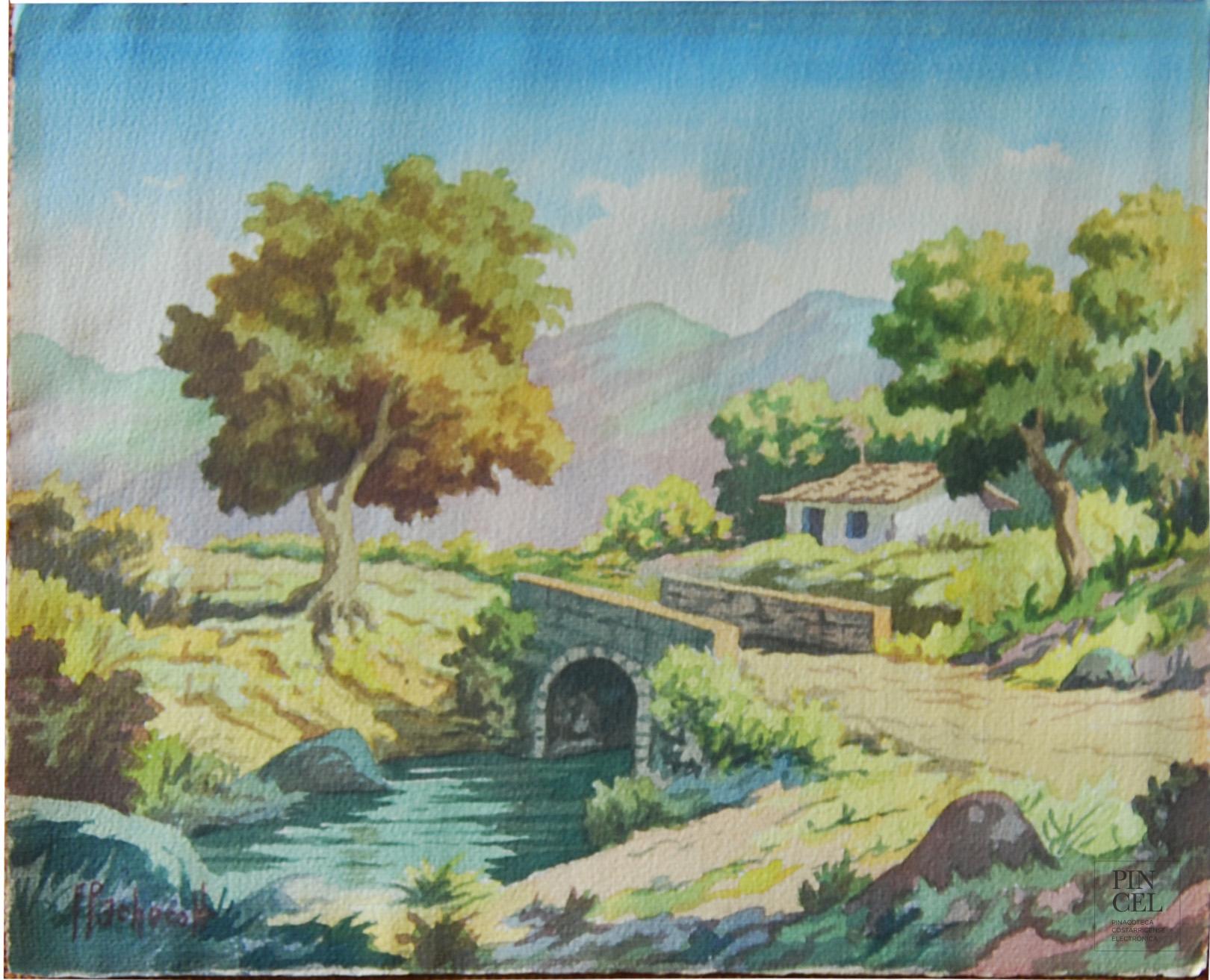 Casa con puente por Pacheco, Fausto